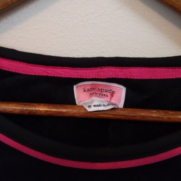 KATE SPADE VELOUR WINKY FACE AND LIPS BLACK VELVET SWEATER SWEATSHIRT LOUNGEWEAR - Picture 16 of 16